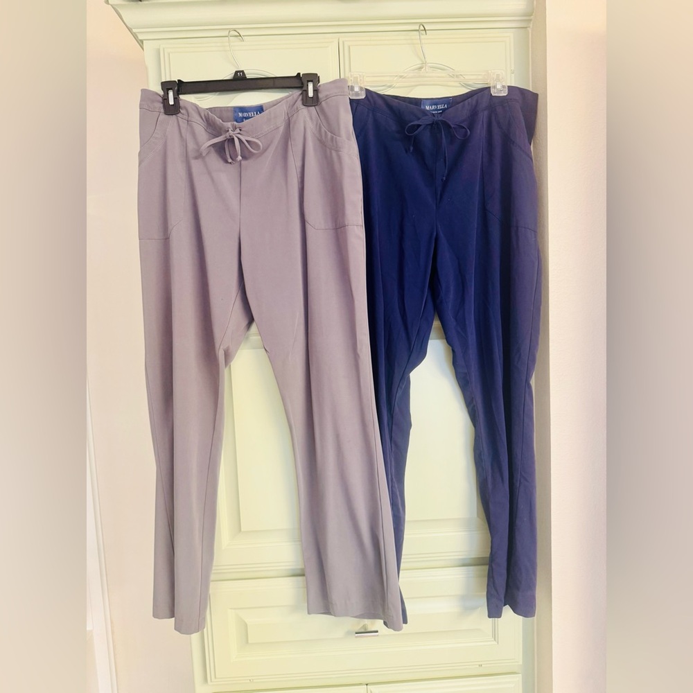MARELLA Women's Scrub Pants - Grey and Navy